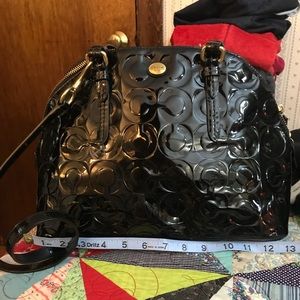 Patent leather coach handbag